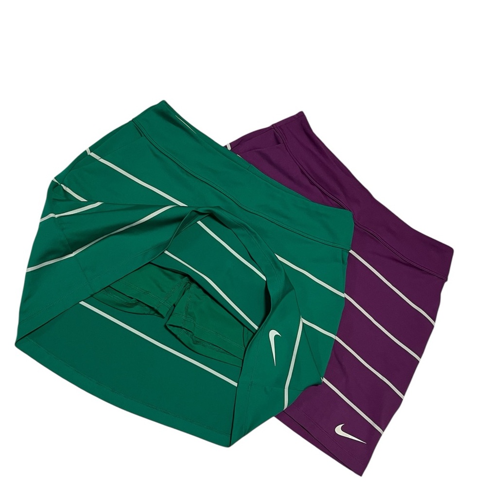 Nike Women's Green and Purple Striped Athletic Skorts (2 Pack)